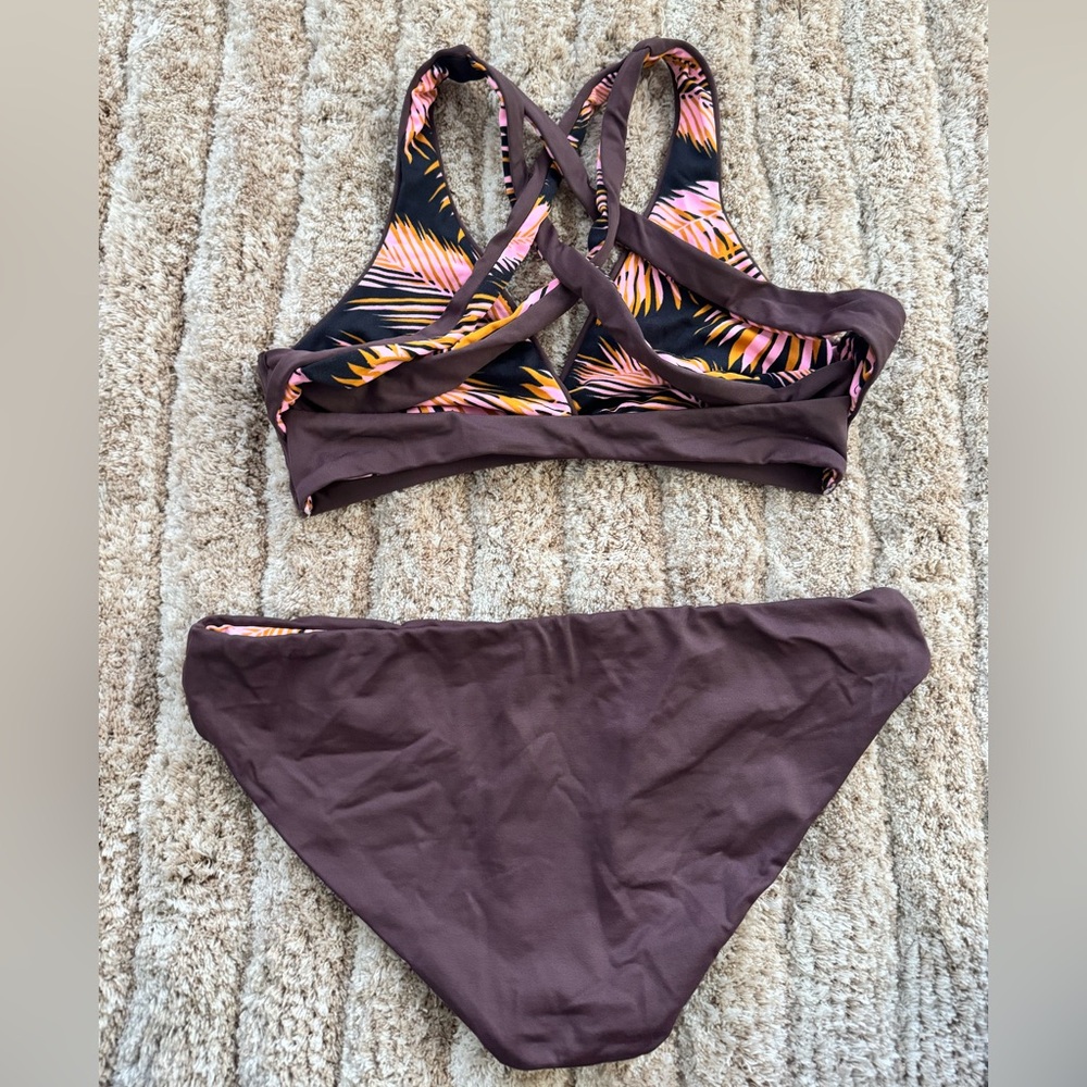 Maaji Purple / Tropical Reversible Bikini Set - Picture 3 of 6